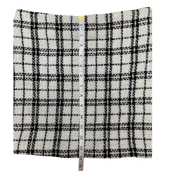 STORIA Black & White Houndstooth Plaid Mini Skirt Lined Side Zip - Size Small - Picture 8 of 10